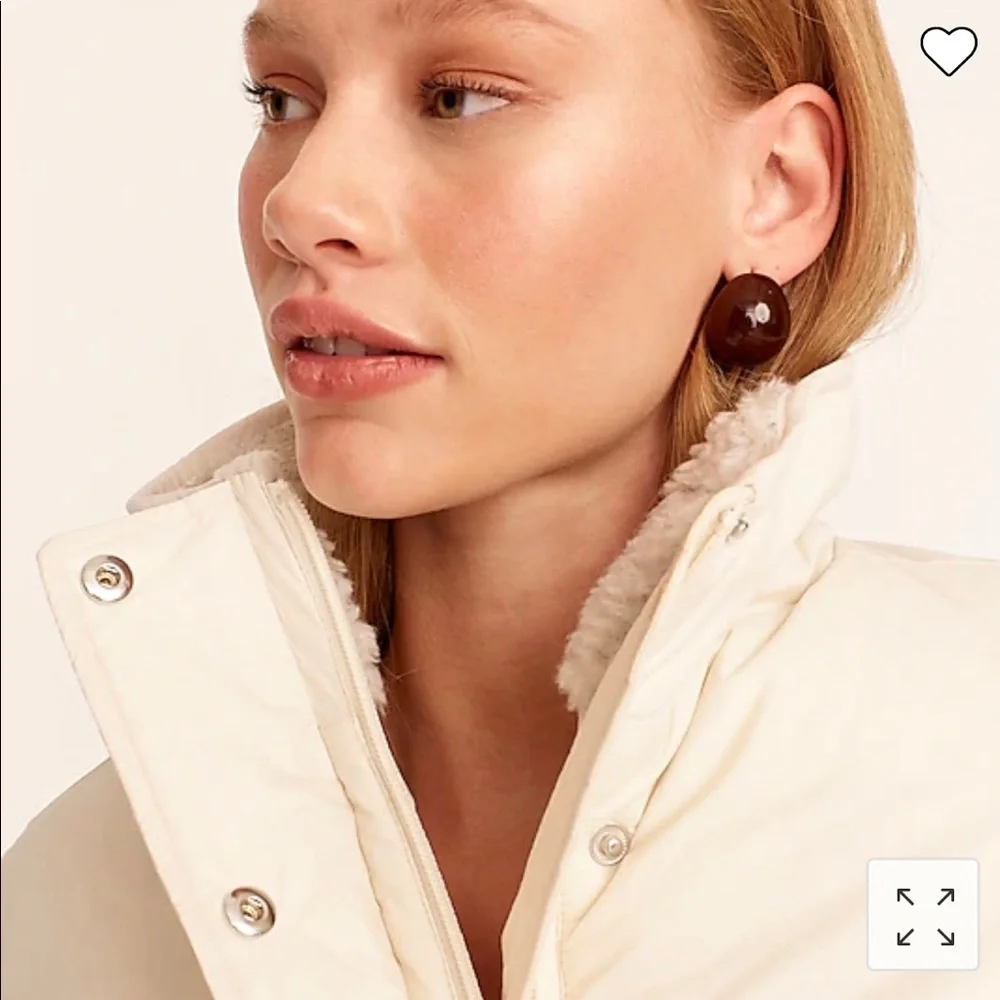 NWT J. Crew Sherpa-lined puffer with Prima Loft. - Picture 5 of 12